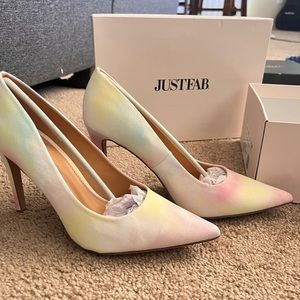 NWT Tie Dye Water Color Heels sz 9.5